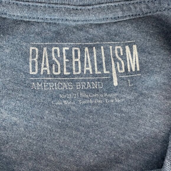 Baseballism Blue Live Life Like a 3-1 Count Crewneck Shirt Mens Large - Picture 3 of 4